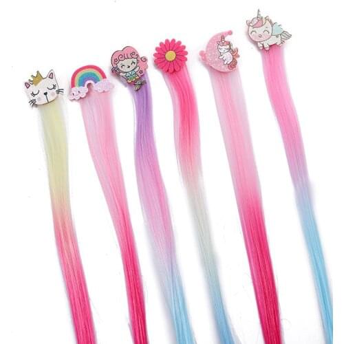 2021 Hot Children Cartoon Wig Barrette Unicorn Star Beauty Hairpin Hair Clip For Girls Cute Cat Animal Headband For Kids Jewelry