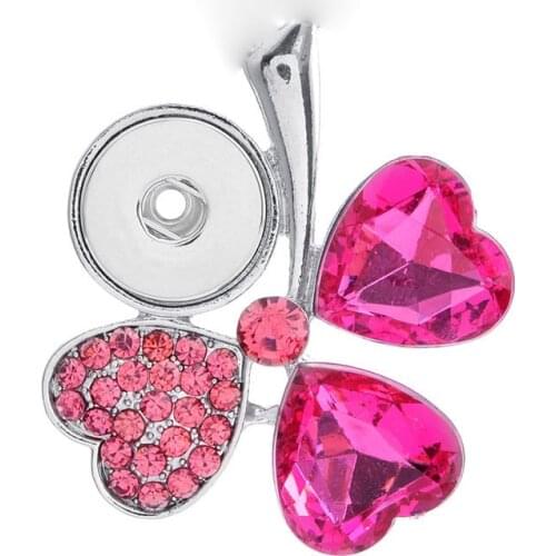 Hot Sale Leaves 171 Rhinestone Snaps Button Necklace Pendant Necklace Fit 18mm Buttons For Women Charm jewelry