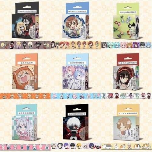 Anime Washi Tape Cartoon Stickers Hand Account Adhesives Tape Demon Slayer Bungou Stray Dogs Student Stationery School Supplies