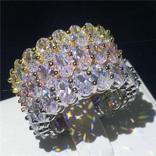 Choucong Eternity Promise Ring 925 sterling Silver Big Oval cz Engagement Wedding Band Rings For Women Bridal Party Jewelry