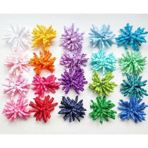 Korker Curly Tassel Ribbons Corker Hair Bows Clips Accessories Girls Ponytail holder Hairpins elastic ties bobbles 100pcs PD007
