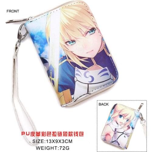 Anime Fate/stay night PU Short Wallet Saber Coin Purse