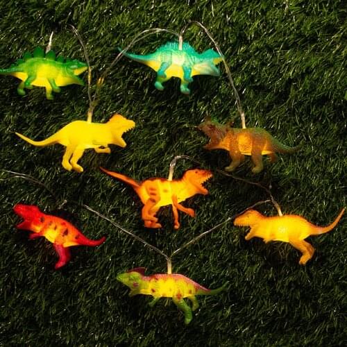 Creative 8 Leds Silicone Dinosaur Led String Lights Garland for Christmas Halloween Room Decorations Navidad Decor New Year Gift