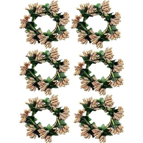 LUDA Wreath Napkin Rings, Farmhouse Napkin Ring, Vine Flower Napkin Holder Rings Table Decor For Wedding, Christmas