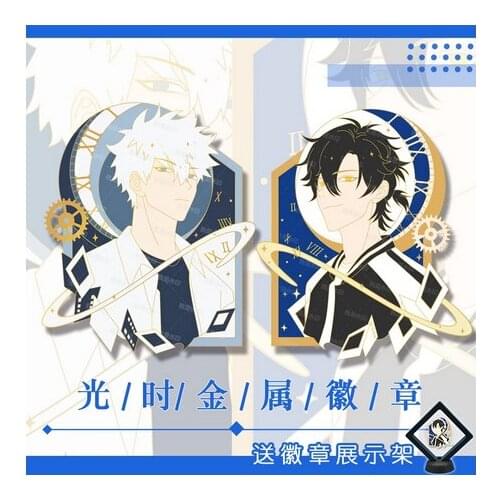5x6cm Anime Shiguang Daili Ren Cheng Xiaoshi Lu Guang Metal Badge Button Brooch Pins Collection Medal Pendant Souvenir Toy