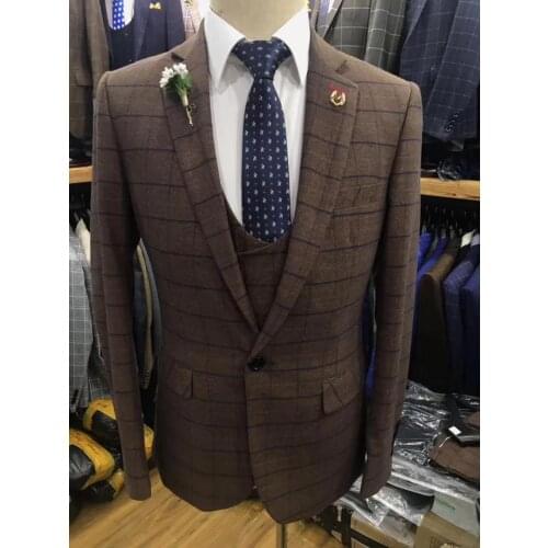 Men Wedding Suits Slim Fit 3 Pieces Tuxedo Groom Groomsman master of ceremonies Host stage jacket pant vest Singer costume