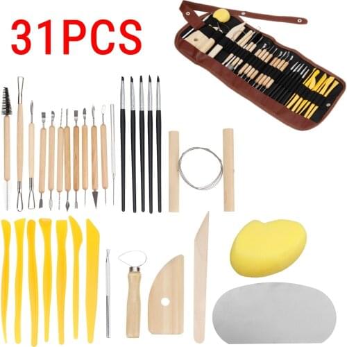 61/56/45PCS Ceramics Clay Sculpture Polymer tool set Beginners DIY Craft Sculpting Pottery Modeling Carving Smoothing Wax Kit
