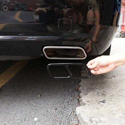Glossy Black Steel Chrome Car Exhaust Pipe Cover Trim For Mercedes Benz S Class W222 C217 S320 S400 S500 2010-2017 Accessories