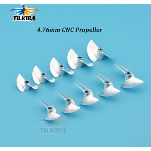 4.76mm Alloy Propeller 2 Blades Metal Screw Prop Left/Right D38/39/40/42/43/44/45/48/50/52/53/54/56/58mm For Rc Racing Boat