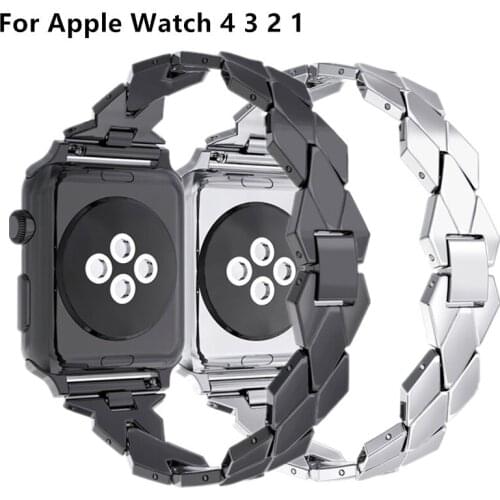 Stainless Steel Strap for Apple Watch Band SE/6/5/4 44mm 40mm Bracelet Bands for iWatch Series 3/2 42/38mm Watchband Accessories