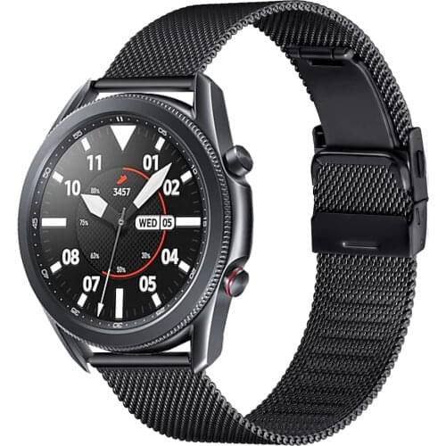 22mm 20mm for Samsung Galaxy Watch 3 45mm 41mm/46mm/Gear S3/active 2 band Stainless Steel Milanese loop for huawei gt2pro strap