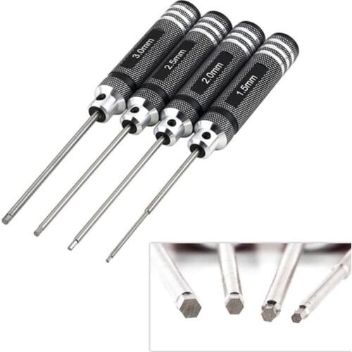 Julydream 4PC Hex Screwdriver Tools for RC Helicopter Precision Screwdriver Electrical Screwdriver H1.5 H2.0 H2.5 H3.0 Hand Tool