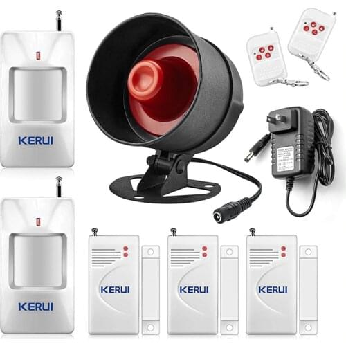 KERUI Security Alarm System Indoor Outdoor Weather-Proof Siren Window Door Sensors Motion Sensor Alarm With Remote Control