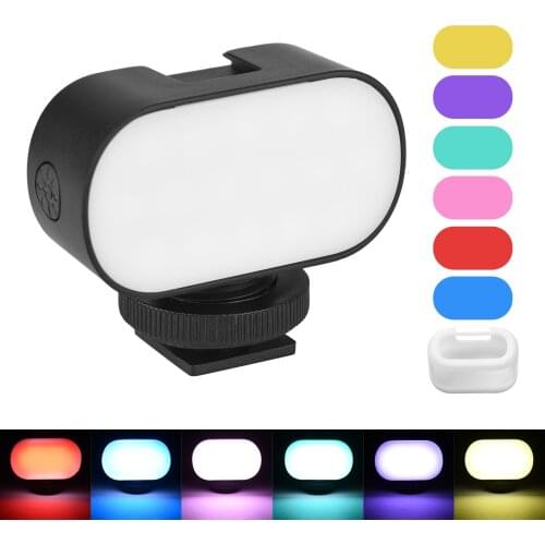 ST30 Mini LED Video Light 5000K-6000K Vlog Fill Light CRI95+ w/ White Diffuser for Smartphone Action Camera Vlog Live Streaming