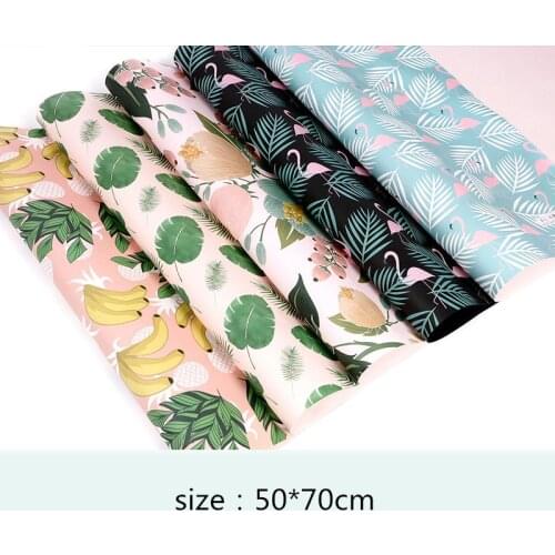 10sheet 50*70cm Multi Patterns Flamingo Flower Wrapping Paper Matte Oil Painting Florist Bouquet Decoration Gift Packaging Paper