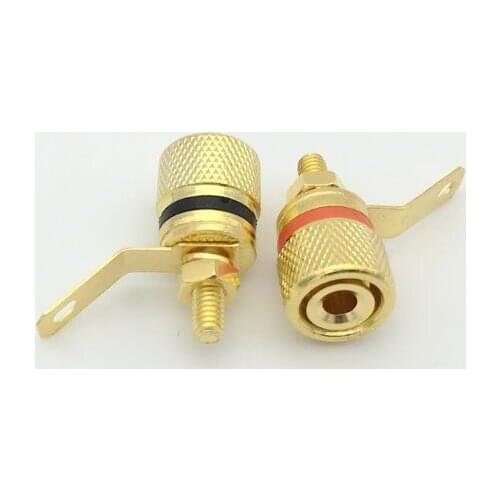 10pcs/lot Gold Plated Audio speaker Binding Post Amplifier terminal for 4mm Banana Plug connector