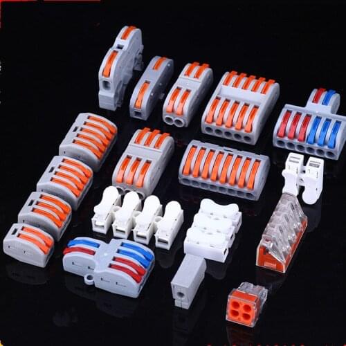 100PCS Universal Cable wire Connectors 222 TYPE Fast Home Compact wire Connection push in Wiring Terminal Block PCT-212