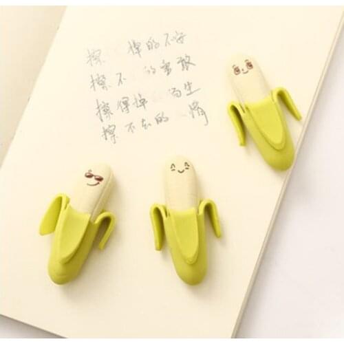3pcs/lot Banana Pencil Rubber Erasers School Office Stationery Kid