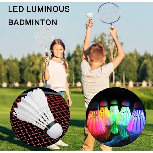 4pcs Lighting Badminton Colorful LED Lighting Sport Badminton Ball Shuttlecock Dark Night LED Lamp Badminton Ball Accessories