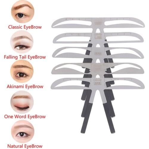 5styles Eyebrow Tattoo Stencil Rule EyeBrow Tattoo Permanent Makeup Rule Reusable Template Definition Grooming Measure Tool