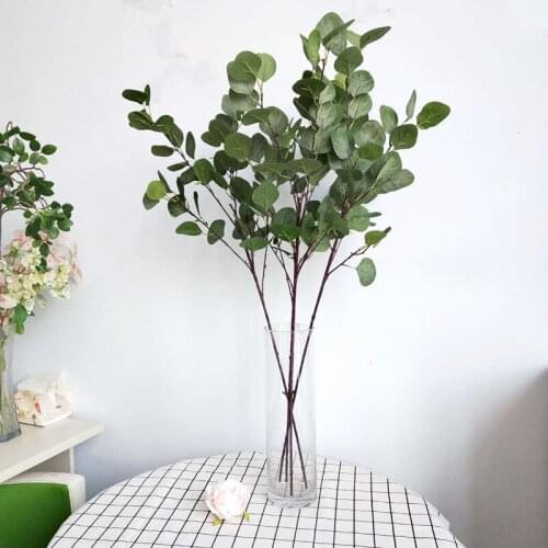 7pcs Simulation Plant Eucalyptus Leaves Eucalyptus 5 Long Branches Money Leaf Flower Arrangement Accessories Home Furnishings