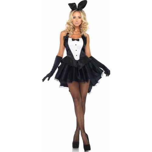 Free Shipping Extremely Cute Bunny Fancy Costumes For Adults Tux Tails Bunny Costume 3S1108 Sexy Rabbit Uniform