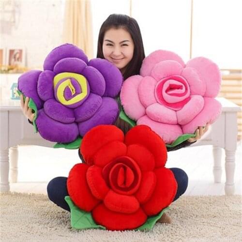 Fancytrader Big 90cm Plush Rose Flower Pillow Toy Soft Stuffed Sofa Cushion Home Decoration Mat Birthday Valentines Day Gifts
