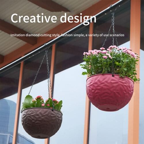 Flower Basket, Solid Color Wall-Mounted Flowerpot Hanging Vase Storage Case for Garden Balcony Yard