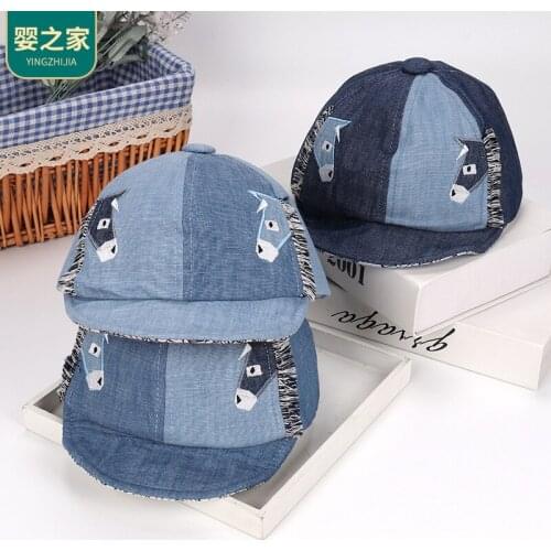 Baby Spring Autumn Childrens Hats Lovely Cartoon pony Baseball Caps Cotton Prints Hat Cowboy Child Girl Boy Hat
