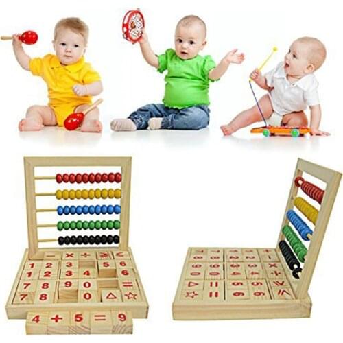 Wooden Abacus Children Counting Number Alphabet Letter Blocks Educational Toy