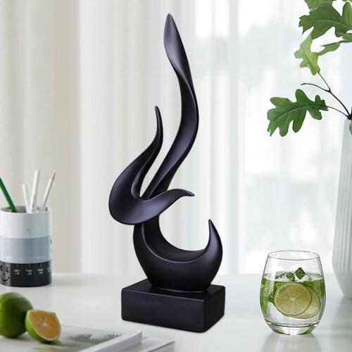 Home Decor Abstract Black Statue Resin Retro Figurine Office Nordic Decoration Objects Decorative Crafts Sculpture Modern Art