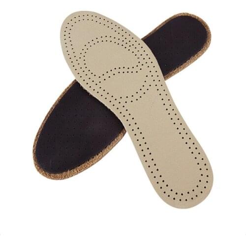 1Pairs Breathable Leather Insoles Ultra Thin Deodorant Leather Insoles Replacement Inner Soles Shoes No Slip Shoe Pads Men Women