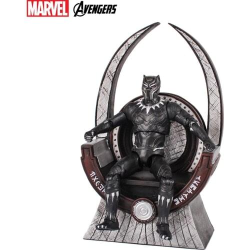 Marvel Black Panther Throne Wakanda King Super Hero Action Figure Resin Movie Model Movie Role Cosplay Toy Kids Gift