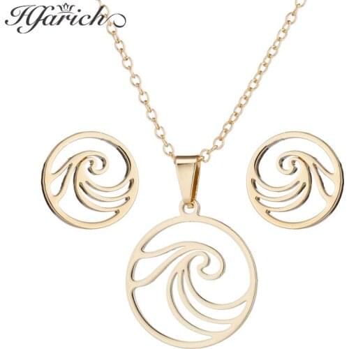 Hfarich 1pcs Summer Hollow Wave Necklace Ocean Beach Jewelry Catch Water Choker Female jewelry for Women girl kid Best Keepsake