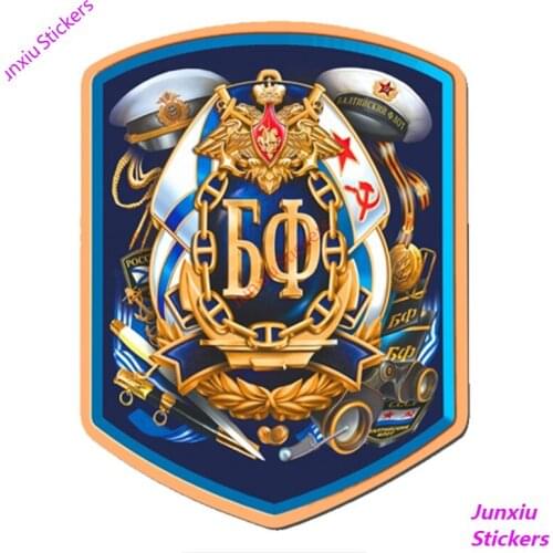 Personality Russian Baltic Fleet Navy Colorful Car Sticker and Decals Trunk Laptop Tank Cap Motorcycle Stickers PVC15x12cm