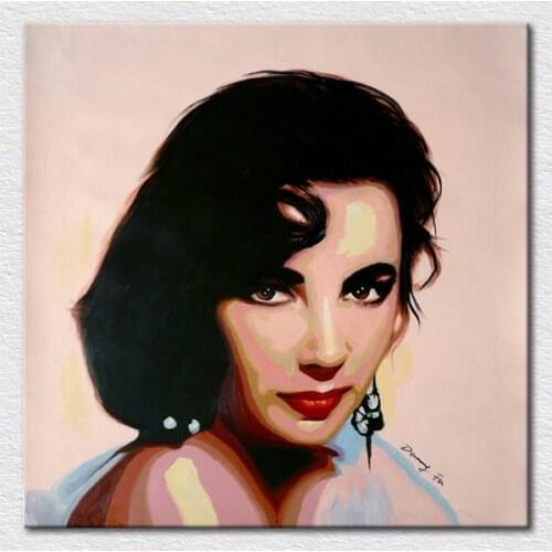 Canvas art printed beautiful ladys oil paintings from impression POP art painting with high quality for Free Shipping
