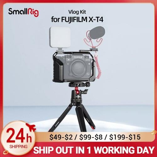 SmallRig Vlog Camera Cage Kit for FUJIFILM X-T4 Camera Full Cage With Tripod Mount Cold Shoe Extension DIY Options KGW116