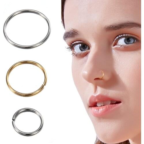3pcs Hinged Septum Clicker Segment Nose Ring Lip Ear Cartilage Ear Helix Body Piercing Body Jewelry Stainless Steel Hoop Ring