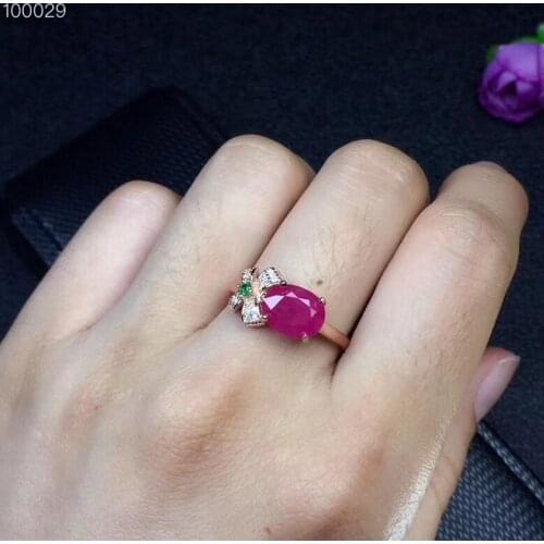 Ruby ring Free shipping Natural real ruby 925 sterling silver Fine handworked jewelry Finger rings