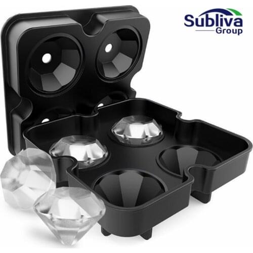 Kitchen Tools Accessorie Diamond Shape 3D Ice Cube Mold Maker Bar Party Silicone Ice Makers Chocolate Molds Whiskey Wine Tool