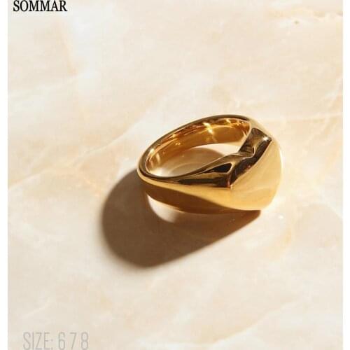 SOMMAR summer style 18KGP Gold Filled size 6 7 8 female women\s rings Heart shape prices in euros men jewelry