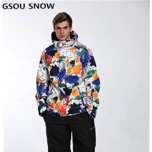 Gsou snow-35 degree ski jacket For men in winter snowboard jacket Waterproof windptoof breathable Outdoor For men ski jacket