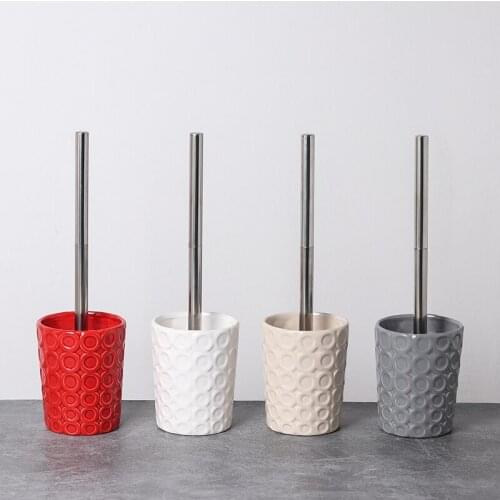 Toilet brush set simple ceramic toilet brush holder stainless steel household cleaning brush bathroom accessories mx9211036