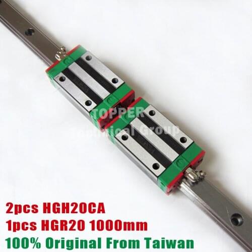 HIWIN CNC Guide Rails, 1pcs HGR20 Linear Rail 1000mm + 2pcs HGH20CA CNC Linear Guide Rail Block HGH20