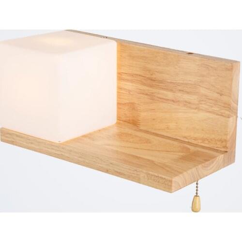 Japanese Wooden Corridor Hallway Wall Lights Bedroom Bedsides Commodity shelf Wall Lighting Sconce With Switch Hallway Wall Lamp
