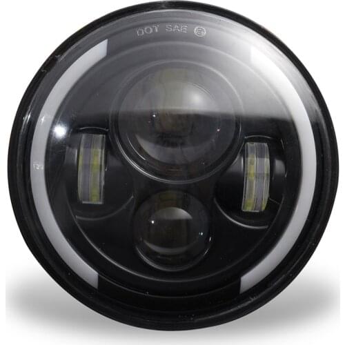 New7 Inch LED Headlights Halo Angle Eye DRL Turn Signal Light for Jeep Wrangler JK TJ CJ LJ
