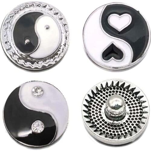 Wholesale metal Rhinestone Snap Buttons W143 Tai Chi High heels Diy Jewelry fit 18mm Snap button Necklaces/Bracelets for women