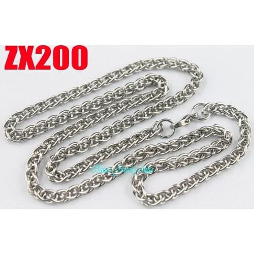 Stainless steel necklace 4.3mm hyperbolic chain foxtail chains male womans fashion jewelry 20pcs ZX200