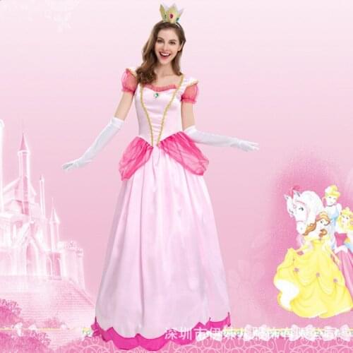 Cosplay Dress Princess Peach Classic Game Costume Girls Carnival Cosplay Party Dress Cosplay Princess Dress