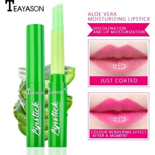 Teayason temperature change color lipstick aloe vera cream waterproof long lasting rose red moisture lipstick AM094
